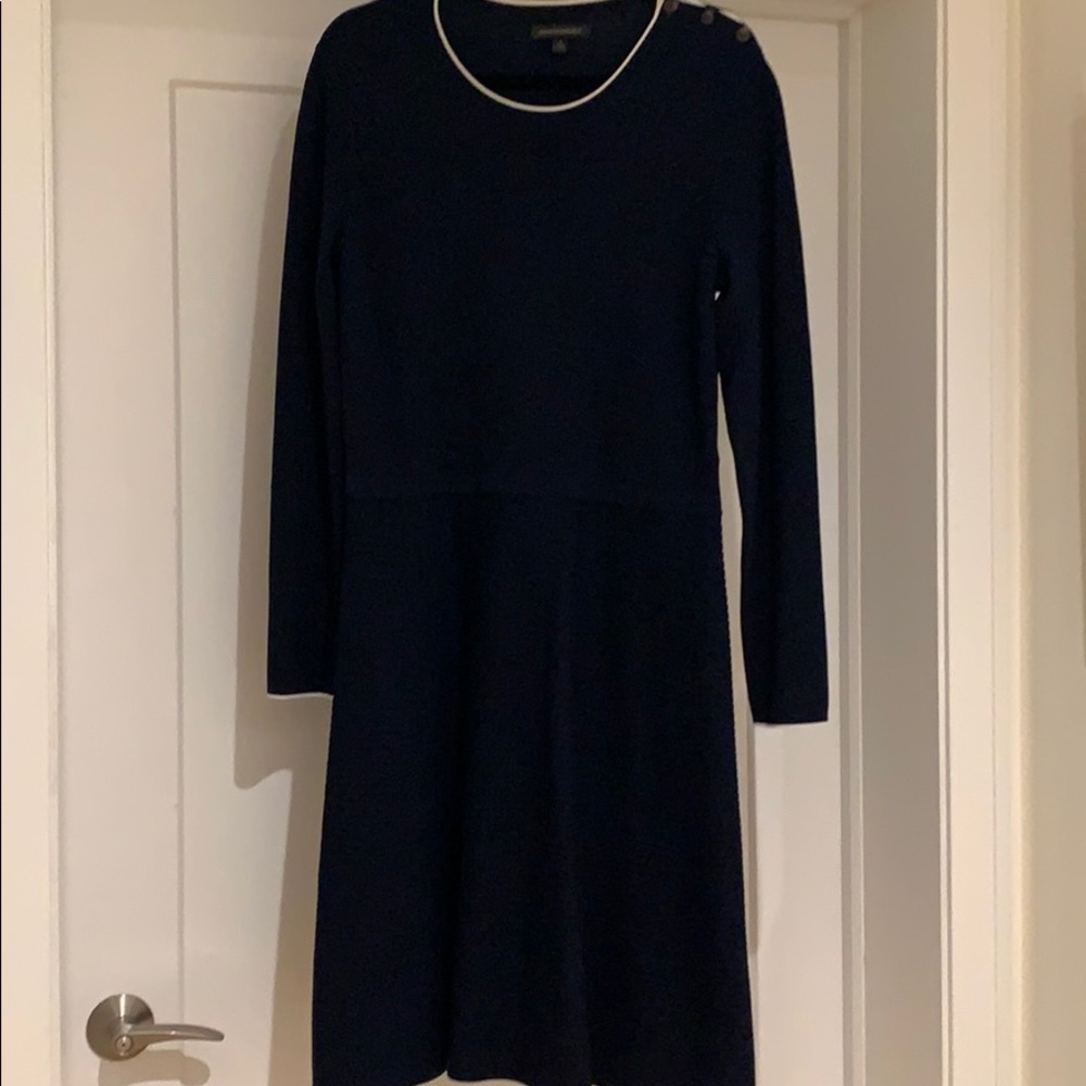 Navy blue A- line sweater dress